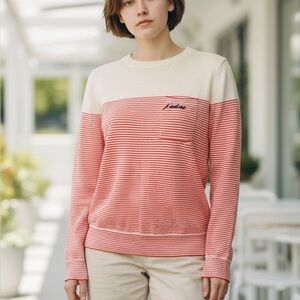 Banana Republic | J'adore Extra Fine Merino Wool Sweater - Red/Cream Stripe